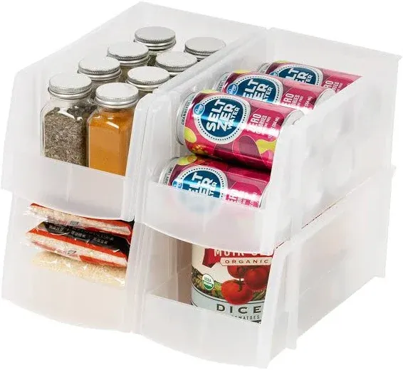 Iris USA 4 Pack Large Open Front Stackable Storage Bin