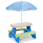 Little Tikes Easy Store Jr. Picnic Table with Umbrella - Blue / Green