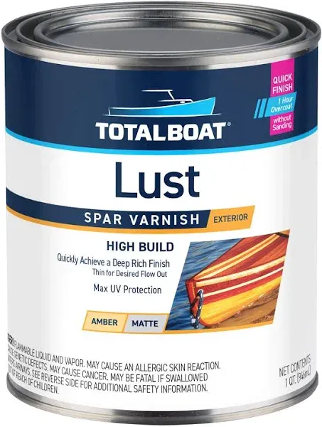 Lust Marine Varnish High Gloss and Matte Finish for Wood Boats Outdoor Furniture