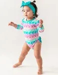 RuffleButts Mermaid One Piece Rash Guard - 3-6M