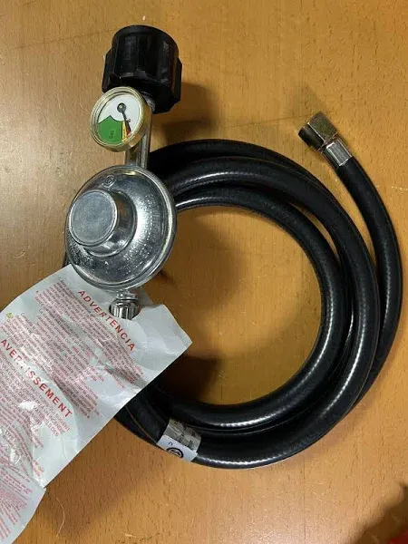 Propane Regulator Hose with Gauge - Compatible with Weber, Camp Chef, and More