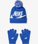 Nike Futura Two-Piece Big Kids' (Boys') Beanie And Gloves Set (One Size, Game Royal/Smoke Grey)