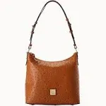 Dooney & Bourke Women's Ostrich Hobo Leather Shoulder Bag in Caramel