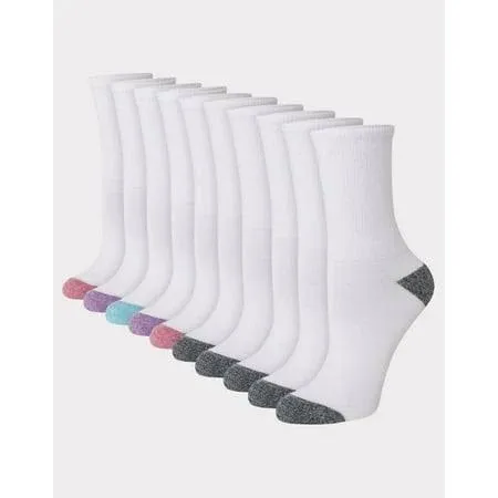 Hanes Women's Comfort Fit Crew Socks (10-Pack)