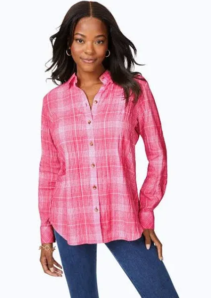 Foxcroft Rhea Plaid Easy Care Button-Up Shirt