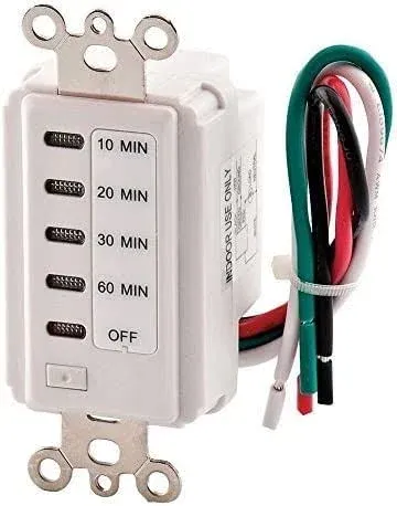 Teklectric Bathroom Fan Auto Shut Off 1/2/4/8 Hour Preset Countdown Wall Switch Timer