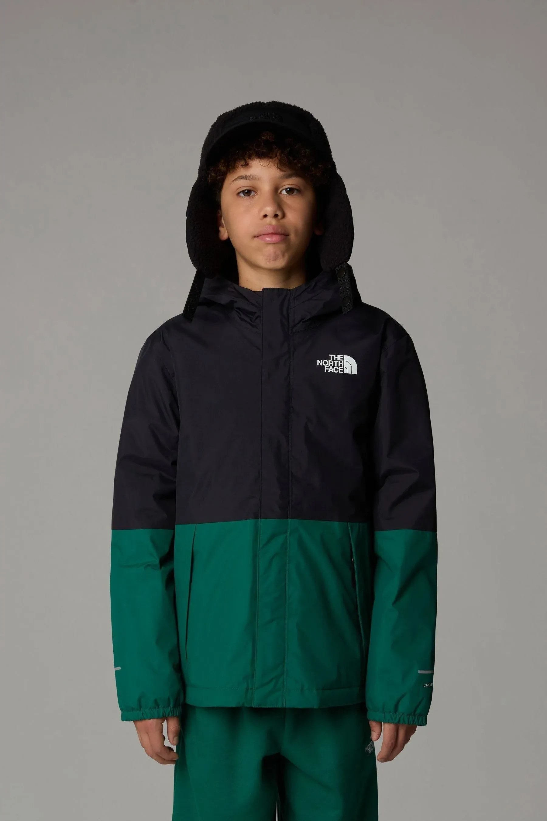 The North Face Youth Warm Antora Rain Jacket 14+ DK Green