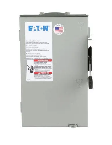 Eaton 30 A Safety Switch DG321URB 3 Pole Non-Fusible NEMA Type 3R  NIB