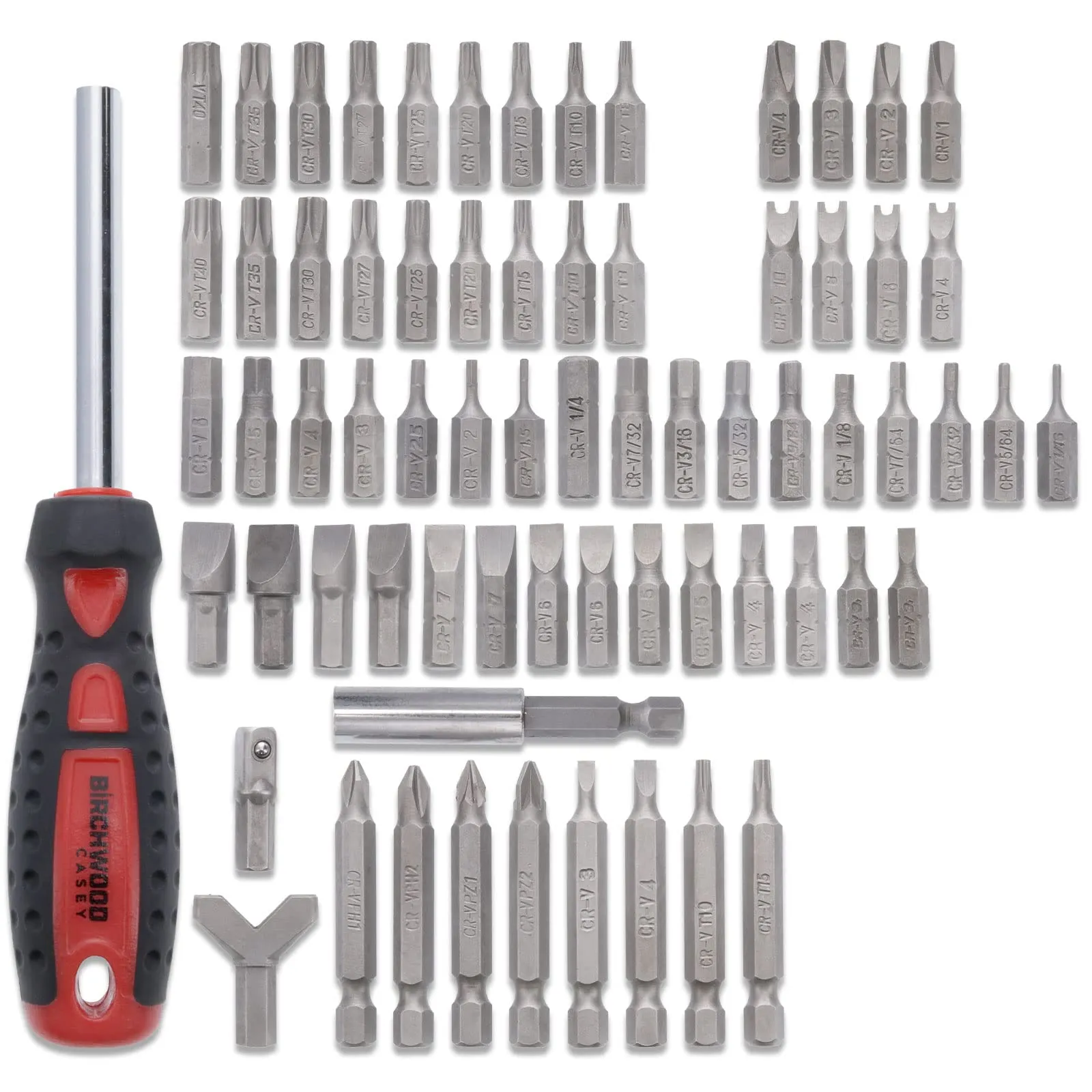 Birchwood Casey, Deluxe Screwdriver Set, 84 Piece Kit, Red Handle BC-DLXSDS