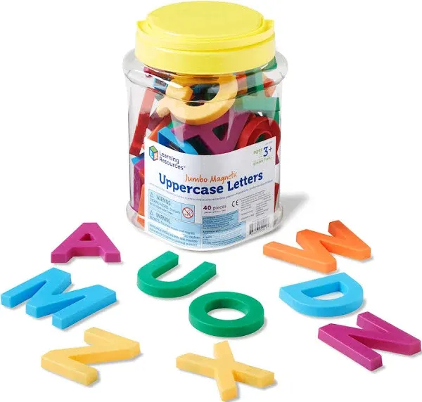 Learning Resources Jumbo Magnetic Letters 40/Pk Uppercase 2-1/2 Bucket 0450