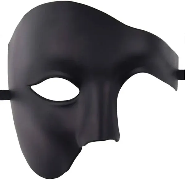 Coolwife Masquerade Mask Phantom Of The Opera One Eyed Half Face Costume White