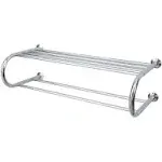 Organize It All Wall Mounted Bath Shelf with Towel Bar in Chromes Racks