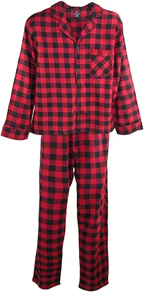 Hanes Men&#039;s Multicolor Plaid 100% Cotton 2 pc. Flannel Pajama Set - Size: Small