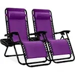 Best Choice Products Set of 2 Adjustable Steel Mesh Zero Gravity Lounge Chair Re