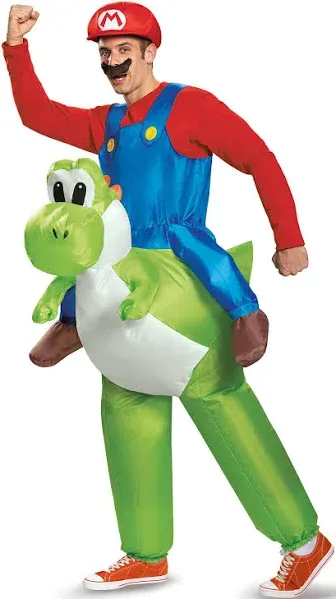 Super Mario Bros: Mario Riding Yoshi Inflatable Adult Costume