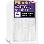 Filtrete 16x20x1, AC Furnace Air Filter, MPR 1500, Healthy Living Ultra Allergen