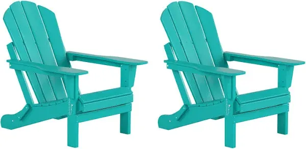 WestinTrends Outdoor Patio Folding Adirondack Chair Set