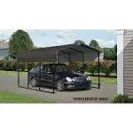 Arrow Steel Carport 10 x 29 x 7 ft. Galvanized Charcoal