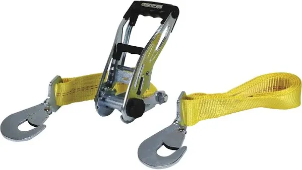 8 ft Ratchet Straps Heavy Duty Tie Down Double 400 Lbs S-Hook Ends 4-Pack