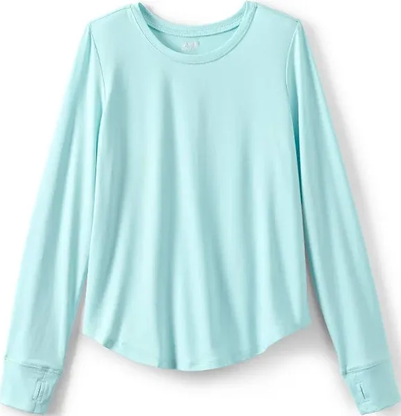 Lands' End Girls Long Sleeve Twist Front Performance Tee