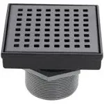 Design House 542852-MB 4" Square Matte Black Shower Drain Modern Contemporary