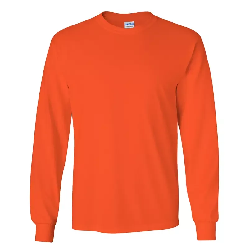 Gildan Mens Plain Crew Neck Ultra Cotton Long Sleeve T-shirt