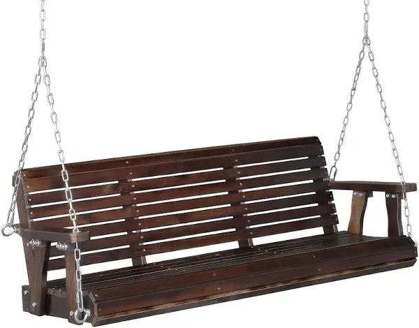 VINGLI Heavy Duty 880 LBS Patio Wooden Porch Swing Upgraded Chains