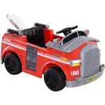 Aosom 6V Electric Ride-On Fire Truck Vehicle for Kids with Remote Control