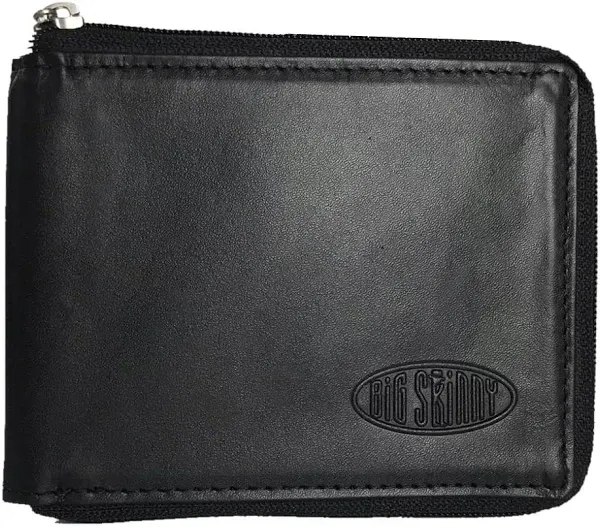 Big Skinny Men's Slim Leather Zipfold Wallet