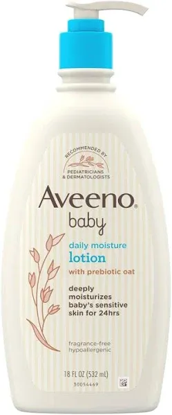 Aveeno Baby Daily Moisture Lotion - Hypoallergenic, Nourishing Oatmeal, Fragrance-Free - 8 fl oz