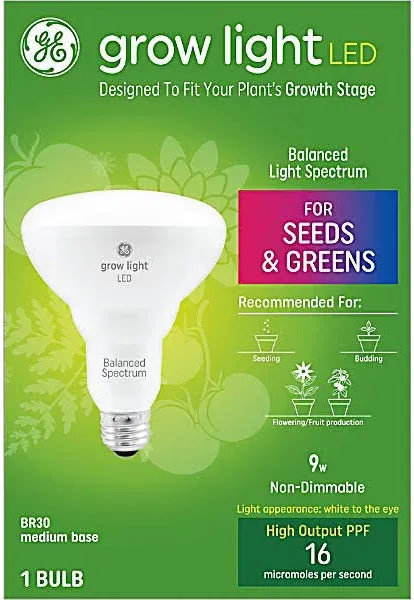 GE Grow LED Light Bulb for Plants