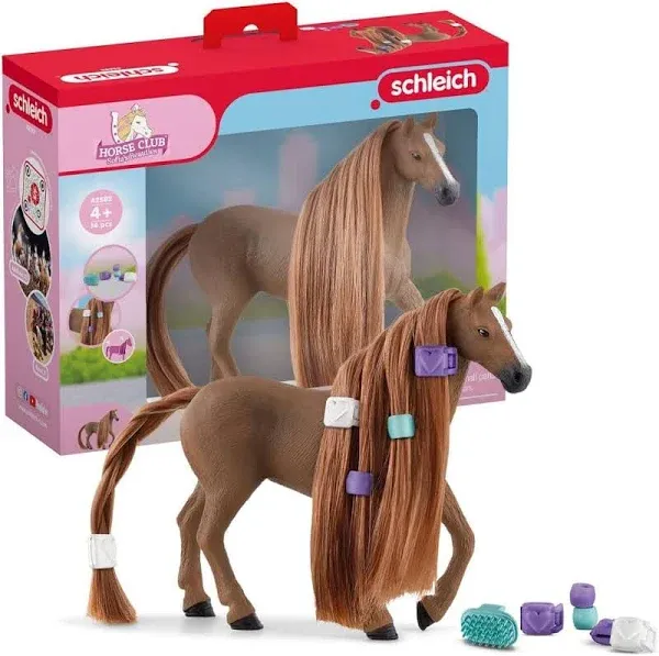 Schleich Horse Club Sofia's Beauties English Thoroughbred Mare Playset - Realistic Toy Figure with Brushable Hair and Accessories, Fun and Imaginative Play for Boys and Girls, Gift for Kids Ages 5+