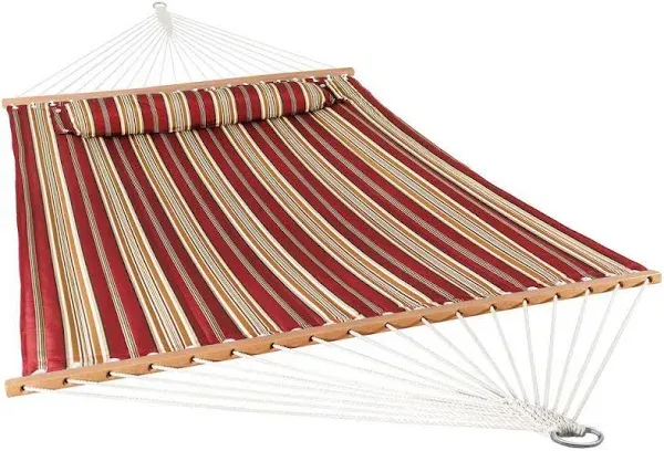 Sunnydaze 2-Person Quilted Fabric Double Hammock with Pillow