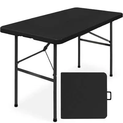 Best Choice Products 4ft Plastic Folding Table Indoor Outdoor Heavy Duty Portable w/Handle