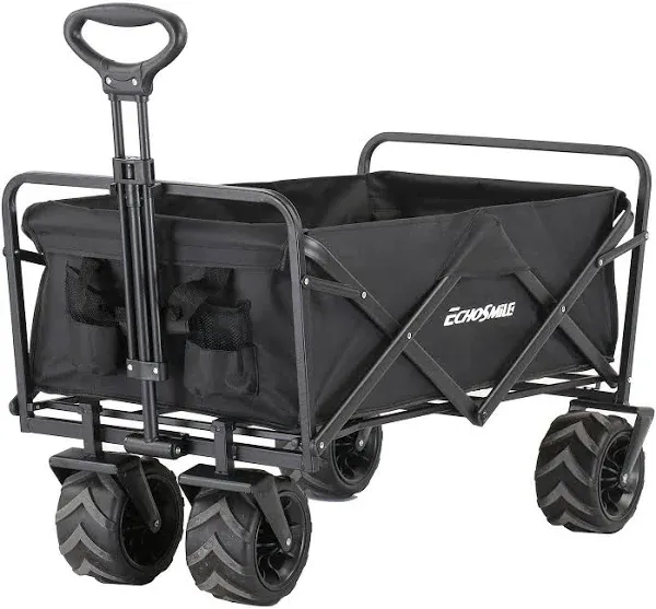 EchoSmile Heavy Duty 350 Lbs Capacity Collapsible Wagon Outdoor Folding Camping