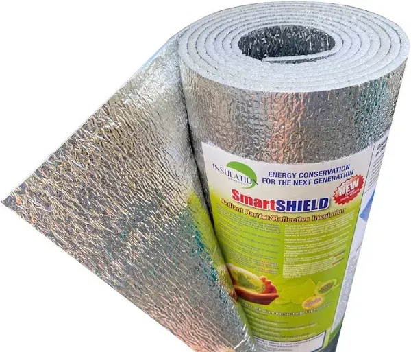 Insulation Marketplace SmartShield -3mm 48inx10ft ReflectiveINSULATION Roll, Foam Core Radiant Barrier, ThermalINSULATION Shield - Engineered Foil