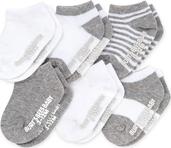 Burt's Bees Baby 6 Pack Organic Cotton Ankle Socks