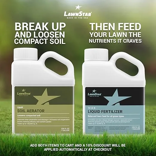 Liquid Lawn Aerator (1 Gallon) - Loosens & Conditions Compacted Soil - Alternative to Core and Mechanical Aeration - Improves Water Penetration, Drainage & Soil Oxygenation - American Made