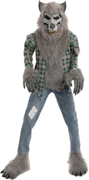 Boy Howling Werewolf Deluxe Costume w/Mask,Werewol<wbr/>f Claws Gloves,Boot Covers New