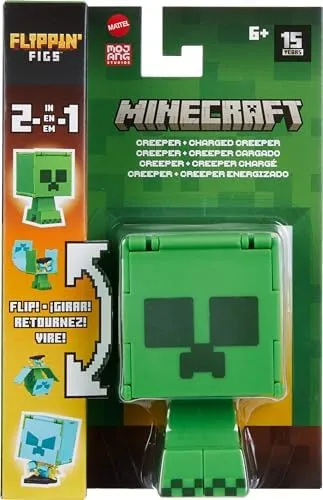 Mattel Minecraft Flippin’ Figs Figures Collection with 2-in-1 Fidget Play, 3.75-