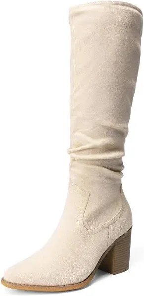 Dream Pairs Women's Comfortable Chunky Block Heel Knee-High Boots