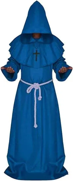 Medieval Hooded Monk Renaissance Priest Robe