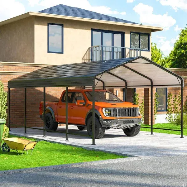 12 ft. W x 20 ft. D Metal Carport, Car Canopy and Shelter