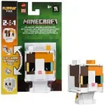 Minecraft Flippin figs 2 in 1 - Calico Cat and British Shorthair Cat