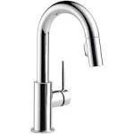 Delta 9959-LS-DST Chrome Trinsic Single Handle Pull-Down Bar/Prep Kitchen Limited Swivel