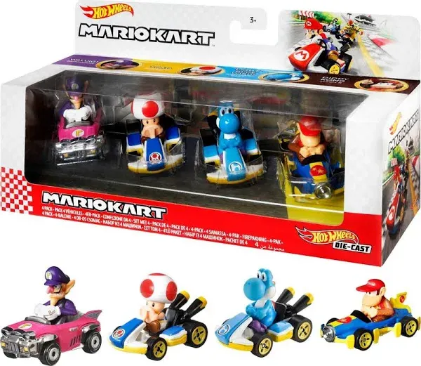 Hot Wheels Mario Kart Vehicle 4-Pack