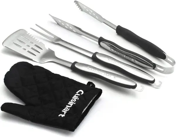 Cuisinart CGS-134 Grilling Tool Set with Grill Glove, Red (3-Piece)