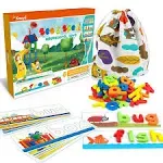 KMUYSL See & Spell Learning Educational Toys and Gift for 2 3 4 5 6 Years Old Boys and Girls - 80Pcs of CVC Word Builders, Alphabet Colors Recognition Game, Preschool Learning Activities Toys