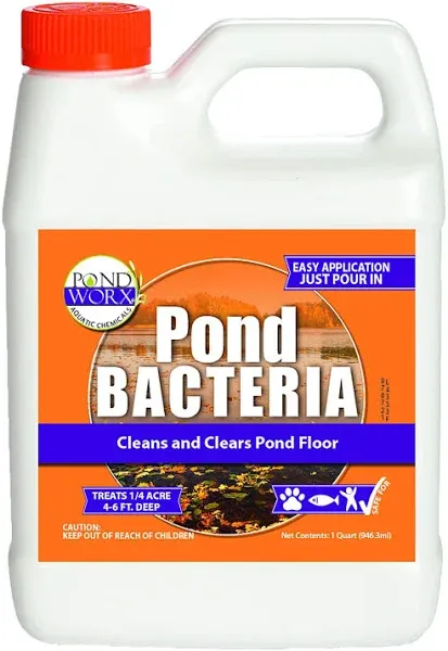 Pondworx Pond Bacteria Concentrated &amp; Formulated For Large Ponds Water Features 