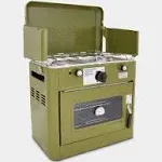 Hike Crew Portable Camping Oven with Dual Burner Propane Stove - Green